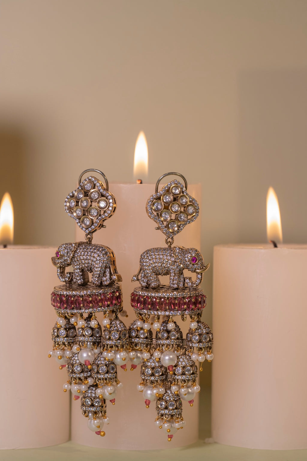 Elephant Chandelier Red