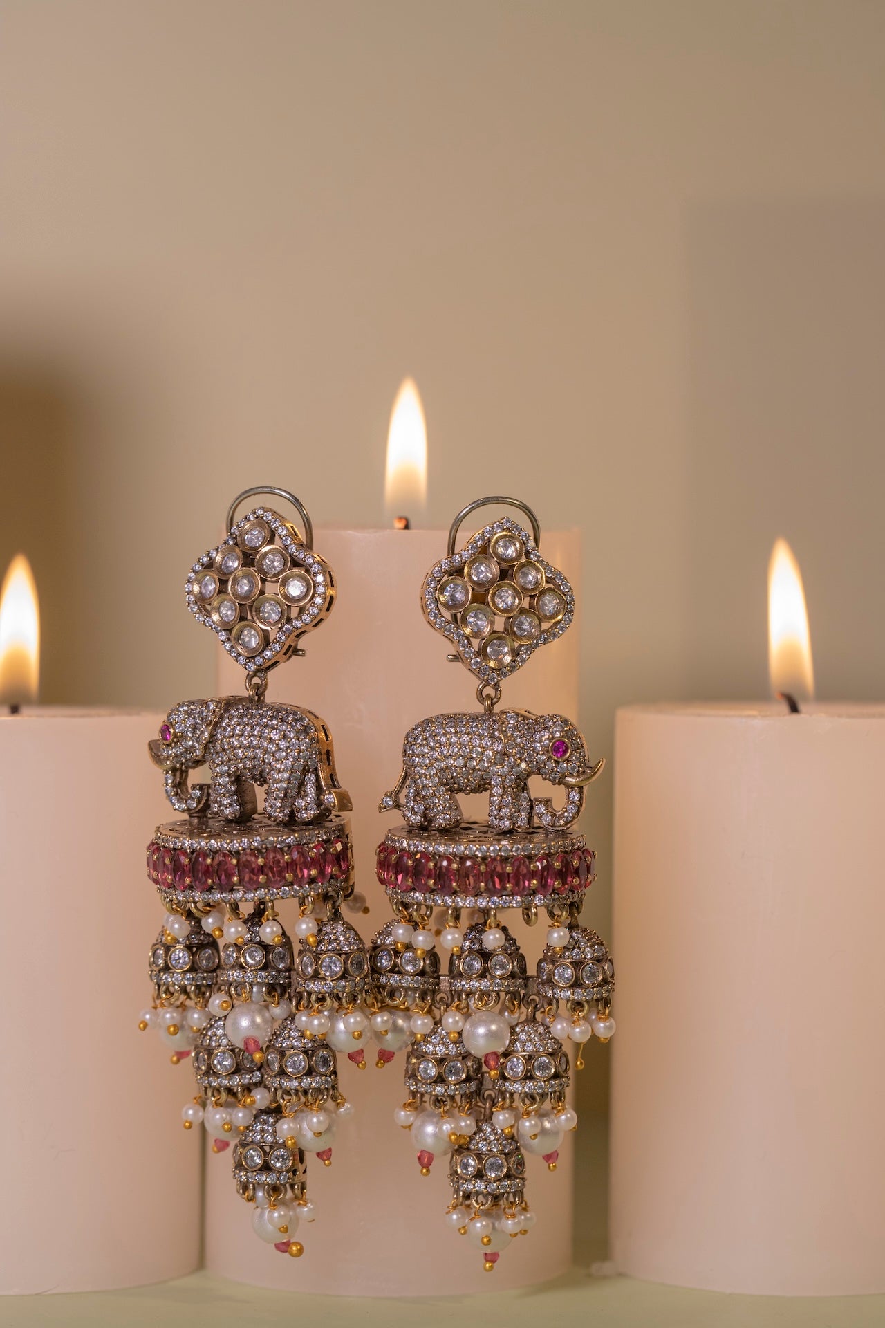 Elephant Chandelier Red