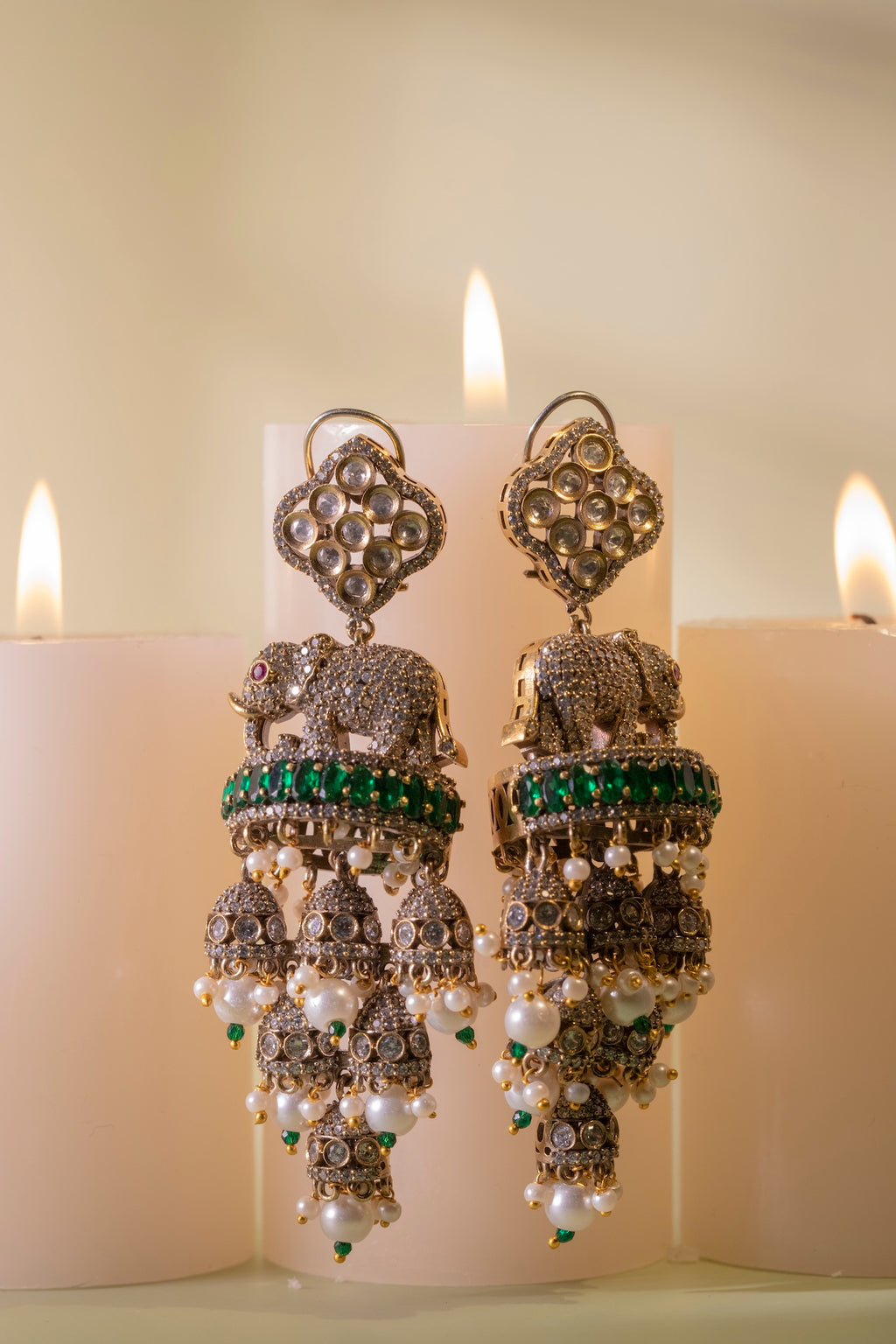 Elephant Chandelier Green
