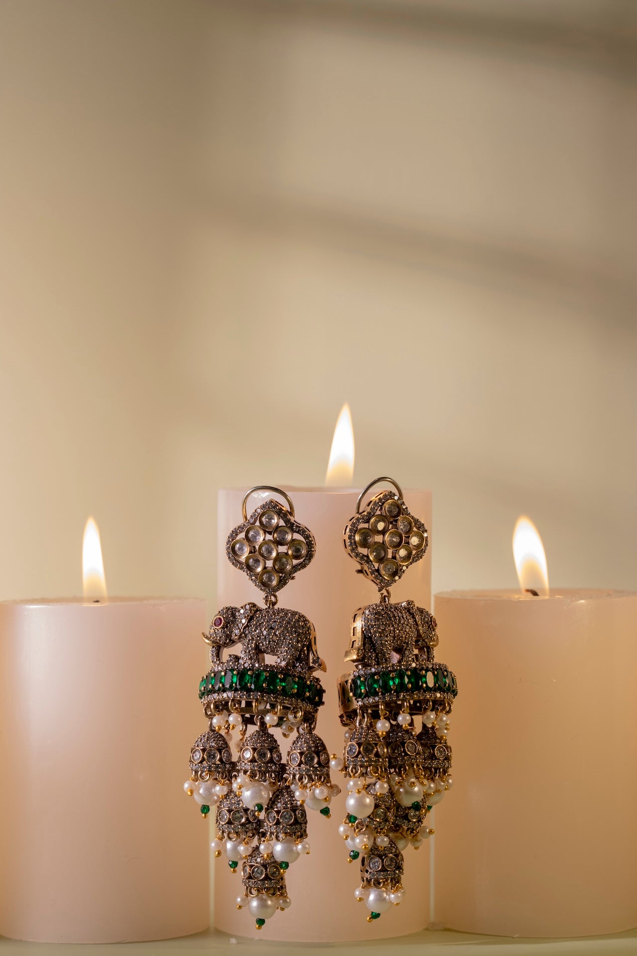 Elephant Chandelier Green