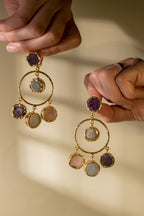Charm Earrings Purple