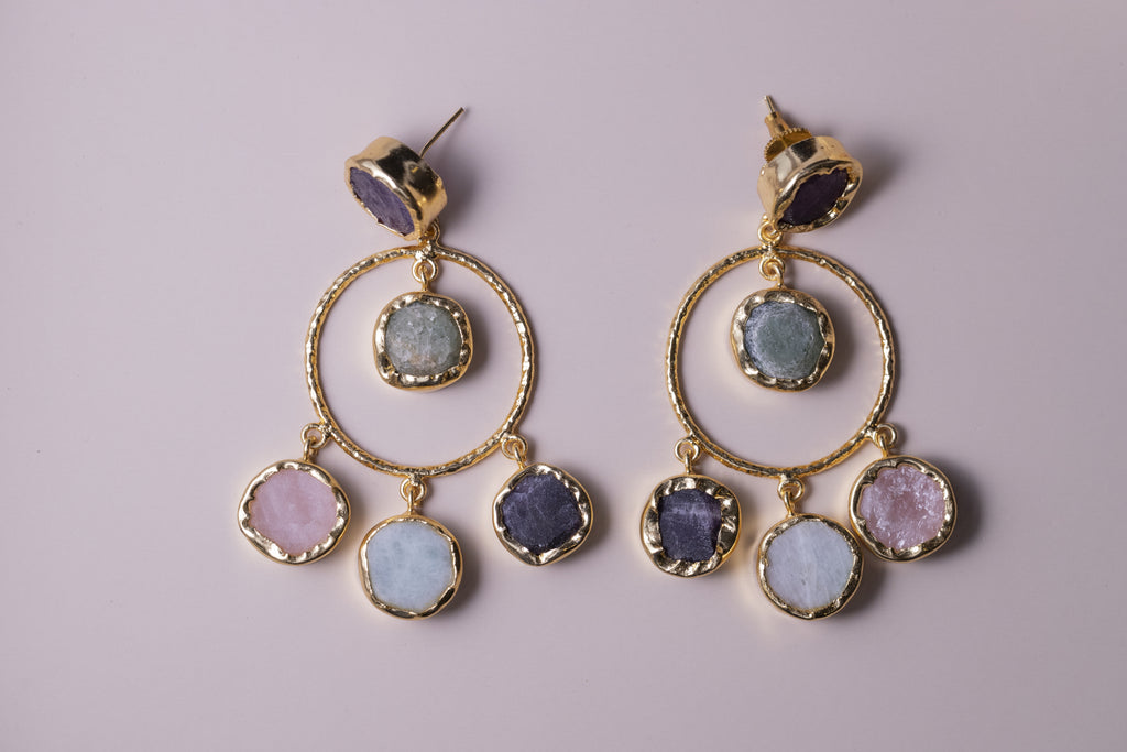 Charm Earrings Purple